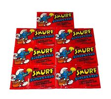 Vintage 1982 Topps Smurf SuperCards Sealed Packs - Lot of 7 picture
