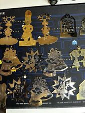 Vintage 80's Metal Christmas Ornaments Gold Lot of 34 picture