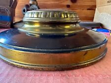 Vintage Round Iron Lamp Base Art Deco Black Gold Style with Heavy Weighted Plate picture