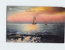 Postcard Sailing at Twilight on a Sunset Sea Cape May Maine USA picture
