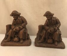 Vtg PAIR 1940-50’s Retro Burwood Pirate W/Gold Sacks Maritime Bookends Figurines picture