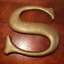 Large Extremely Heavy Antique Solid Brass Letter S 10 Inches Tall 9 lbs picture