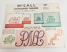 1940s Vintage McCall's Embroidery Transfer 447 Script Alphabet picture
