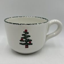 Furio Home Christmas Tree Sponged White Mug Cup Made in Italy- picture