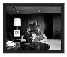 PRESIDENT RICHARD NIXON CHATTING WITH LYNDON JOHNSON IN OFFICE 8X10 FRAMED PHOTO picture