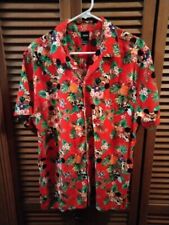 Vintage Disney Mickey Mouse Hawaiian Shirt Button Down Men's Large picture