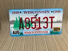 1848-1998 WISCONSIN Sesquicentennial AUTO CAR TRUCK LICENSE Plate A8513T picture