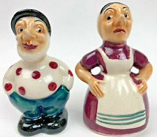 Vintage Enesco Old Man Woman Mr Mrs Salt and Pepper Shakers picture