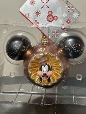 DISNEY GOOFY Double Sided Glass Sunburst ICON Mickey Ear Ornament NWT picture
