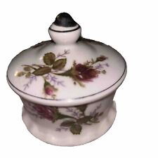 Small, Vintage, Porcelain, Rose Design, with Silver Trim, Trinket Box picture