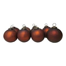 8 Vintage Heavy Glass Kugel Style Christmas Ornaments 4” Burgundy Red Brass Cap picture
