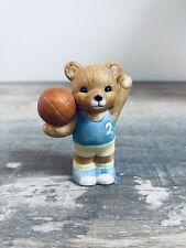 Homco Miniature Teddy Bear Figurine Boy Basketball Sports #1408 Porcelain 2.5” picture