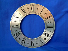 VTG Chapter Ring Polished Pewter Clock Dial Roman Numerals 4-7/8 IN TRIPLEMETAL  picture