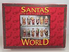 Vintage Santas from around the World Set of 12 Ceramic Santa Figures w/ Box picture