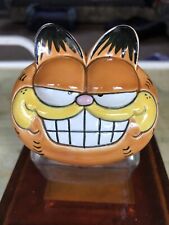 Vintage Garfield Enesco Cat Jim Davis Ceramic Glass Candy Jar 1981 1980s picture