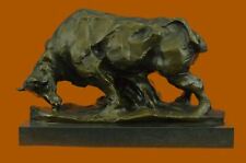 Bronze Detailed Sculpture Fine Modern Art Bull Animal Lost Wax Method Decorative picture