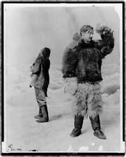 Frederick Albert Cook,wearing fur clothing,Arctic Backdrop,c1911,Explorer picture