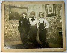 Antique Vtg Cabinet Card Photo LGBTQ+ Lesbian Cross Dressing Women Mens Clothes picture