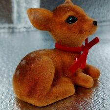 Vintage Small Flocked 1983 Hallmark Cards Deer Fawn Figure 2 Inch picture