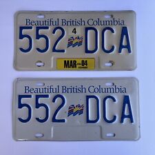 License Plates Pair Beautiful British Columbia 552 DCA picture