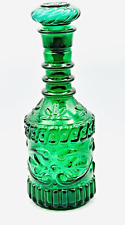 Vintage Glass Decanter Bottle Jim Beam Cork 1968 KY  230 Deep Emerald Green MCM picture