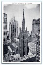 c1920 Aerial View Trinity Church Buildings Tower New York City New York Postcard picture