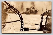 RPPC 1918-1930 Naval Smoke Screen Tactics VINTAGE Military Collectible Postcard picture