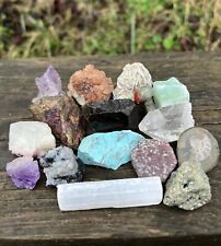 Small Mineral Specimens Lot- Amethyst, Selenite, Chrysocolla, Apophyllite & More picture