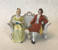 Gorgeous Vintage Porcelain Hertwig Katzhütte Couple on Couch  - Great picture