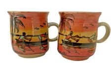 Set Of 2 DEDZA MALAWI Paragon Pottery Made In Dedza Malawi 10 Oz Mugs picture