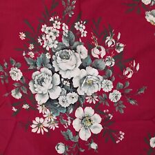 Vintage Sanderson Holmside Cotton Fabric Red Floral 50