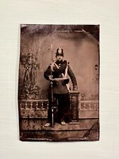 ARMED SOLDIER TINTYPE PHOTOGRAPH - Dated 1886 Indian Wars Spanish American picture