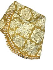 Vintage Custom Handmade Quilt Bedspread Blanket Gold Yellow Fringe Luxury Rare picture