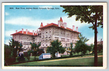 c1940s Rear View Antlers Hotel Colorado Springs Vintage Linen Postcard picture
