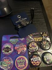 Universal Orlando Mardi Gras Button Lot And Bracelet  picture