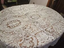 Antique White Needle lace stunning tablecloth 100 x 64