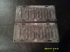 1937 Virginia License Plate Pair picture