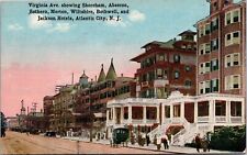 ATLANTIC CITY NJ - Virginia Avenue Showing Many Hotels Postcard picture