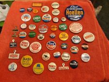 46 Vintage Button Pin Back Lot 1960s+ Political Advertising - Most ¾
