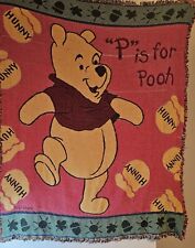 VINTAGE Beacon Disney Winnie The Pooh Blanket Tapestry Hunny USA Made 53x48 picture