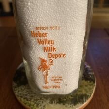 Vintage Half Pint Milk Bottle - Heber Valley Milk Depots, Utah picture