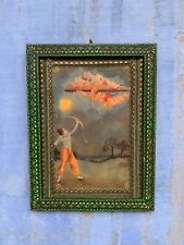 Vintage Picture Frame Ram Hanuman, Wall Art, Wall Decor Painted Frame - 9 x 12 