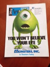 Disney Newsreel Magazine Monsters Inc November 2, 2001 Vol 30 Iss 22 NEW picture