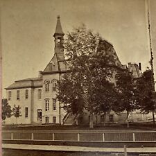 1870s Bay City Michigan Shearer Block opp Fraser House Imperial Size Stereoview picture