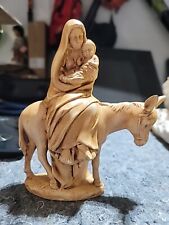 Vintage 80's Holland Mold Mary & Baby Jesus Donkey Christmas Nativity Religious picture