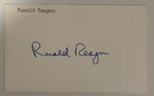 USA US President Ronald Reagan White House Signature Card Signed February 3 1975 picture