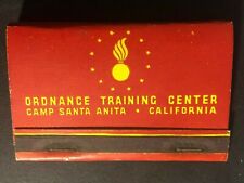 Scarce c1940's Full Matchbook Ordnance Training Center Camp Santa Anna Calif.  picture