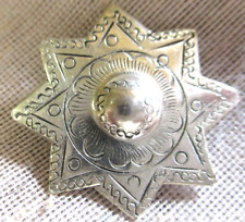 XL NEW STAMPED SILVER SHINY CELESTIAL STAR SHIELD BUTTON  30mm picture