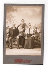 CIRCA 1890s CABINET CARD ATLAS STUDIO YOUNG FAMILY OF FIVE CHICAGO ILLINOIS picture