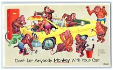 Don't Let Anybody Monkey With Your Car Preston Anti Freeze Lawson Wood Postcard picture
